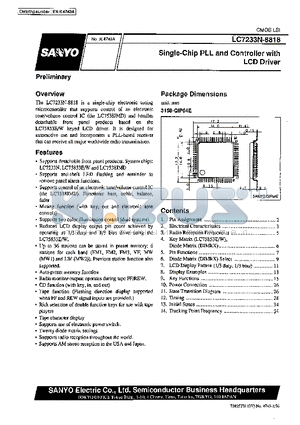 LC7233N-8818 datasheet - Single-Chip PLL and Controller with LCD Driver