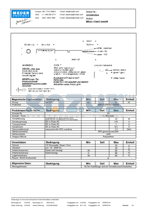 MK03-1C90C-5000W_DE datasheet - (deutsch) MK Reed Sensor