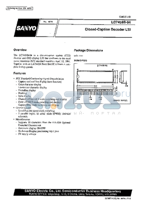 LC7458B-04 datasheet - Closed-Caption Decoder LSI