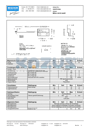 MK04-1A75C-500W_DE datasheet - (deutsch) MK Reed Sensor