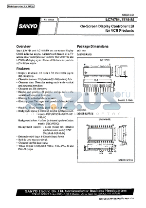 LC74784 datasheet - On-screen Display Controller LSI for VCR Products
