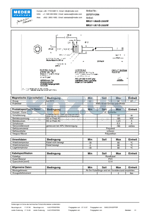 MK07-1A66B-2500W_DE datasheet - (deutsch) MK Reed Sensor