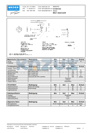 MK07-1A66D-500W_DE datasheet - (deutsch) MK Reed Sensor