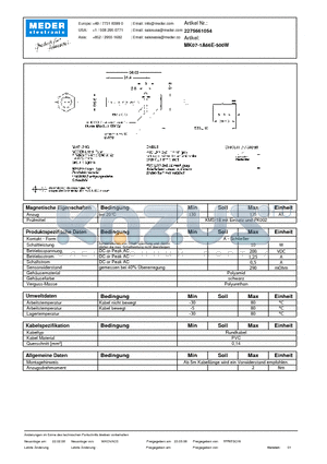 MK07-1A66E-500W_DE datasheet - (deutsch) MK Reed Sensor