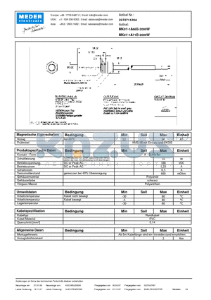MK07-1A71B-2000W_DE datasheet - (deutsch) MK Reed Sensor