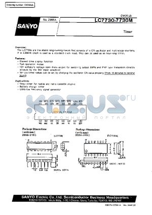 LC7730 datasheet - Timer(Radios and Radio cassette players)