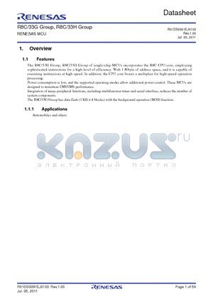 R5F21334GJFP datasheet - RENESAS MCU