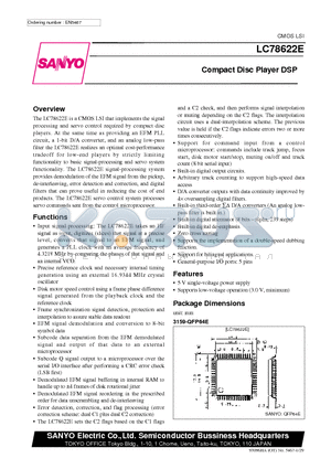 LC78622E datasheet - Compact Disc Player DSP
