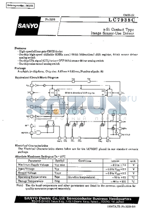 LC7938C datasheet - a-Si Contact Type Image Sensor-Use Driver