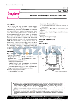 LC7982A datasheet - LCD Dot Matrix Graphics Display Controller