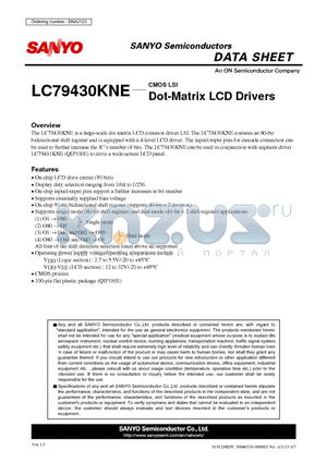 LC79430KNE datasheet - Dot-Matrix LCD Drivers