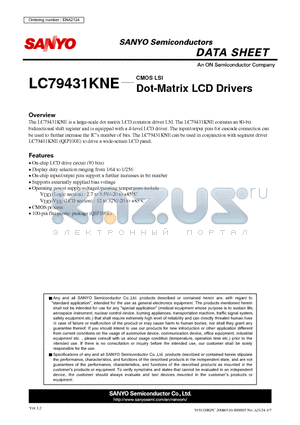 LC79431KNE datasheet - Dot-Matrix LCD Drivers