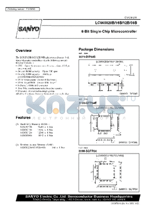 LC865020B datasheet - 8-Bit Single-Chip Microcontroller