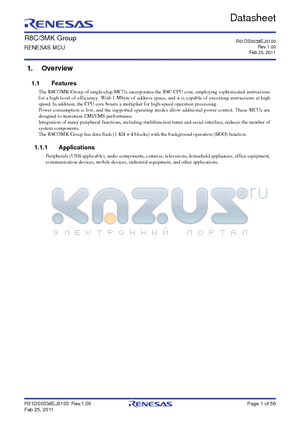 R5F213M8KNXXXNP datasheet - The R8C/3MK Group has data flash (1 KB  4 blocks) with the background operation (BGO)