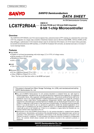 LC87F2R04A datasheet - 8-bit 1-chip Microcontroller