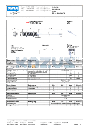 MK11-1A66D-500W_DE datasheet - (deutsch) MK Reed Sensor