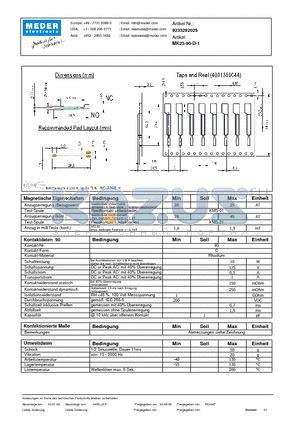 MK23-90-D-1_DE datasheet - (deutsch) MK Reed Sensor