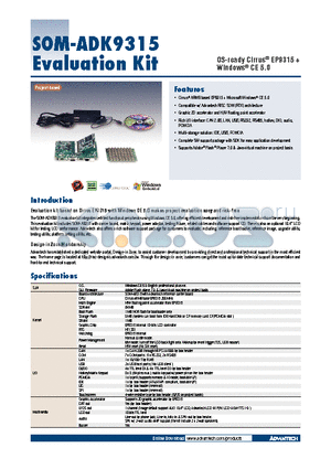 LCD-A104-TTS1-0 datasheet - OS-ready Cirrus^ EP9315  Windows CE 5.0