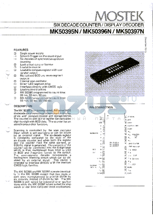 MK50396N datasheet - SIX DECADE COUNTER / DISPLAY DECODER