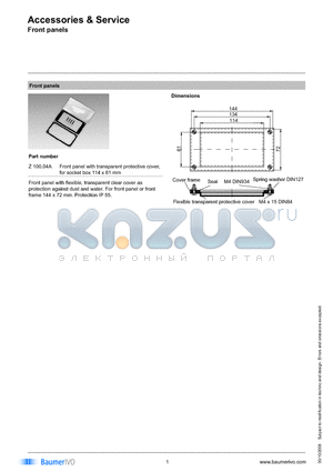 Z10004A datasheet - Accessories & Service