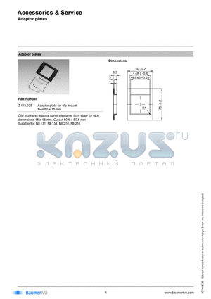 Z118.035 datasheet - Accessories & Service