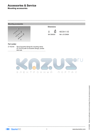 Z119.018 datasheet - Accessories & Service