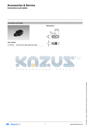 Z119.034 datasheet - Accessories & Service