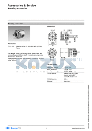 Z119.035 datasheet - Accessories & Service