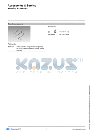 Z119018 datasheet - Accessories & Service