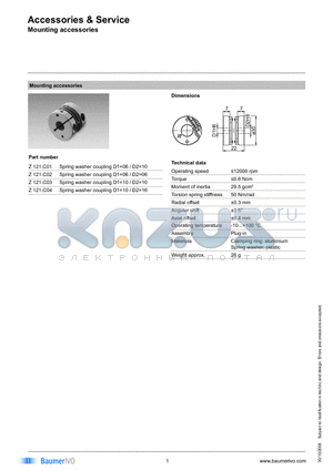 Z121C datasheet - Accessories & Service