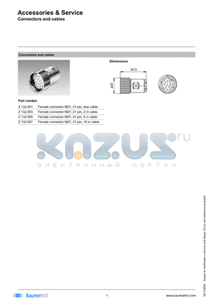 Z132.007 datasheet - Accessories & Service