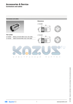 Z153 datasheet - Accessories & Service