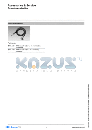 Z165M datasheet - Accessories & Service