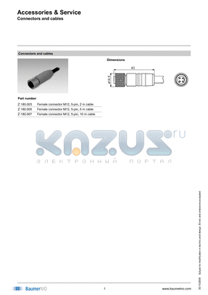 Z180.007 datasheet - Accessories & Service