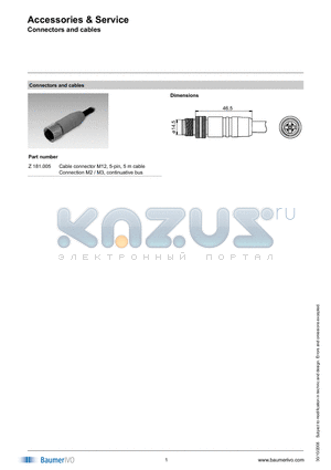 Z181.005 datasheet - Accessories & Service