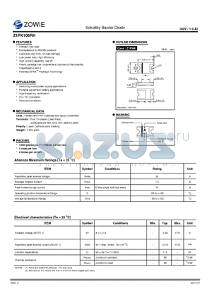 Z1PK106RH datasheet - Schottky Barrier Diode