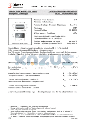 Z1SMA11 datasheet - Surface mount Silicon-Zener Diodes (non-planar technology)