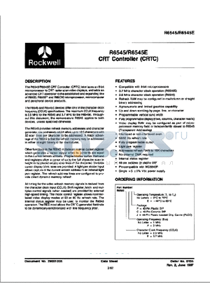 R6545C datasheet - CRT Controller