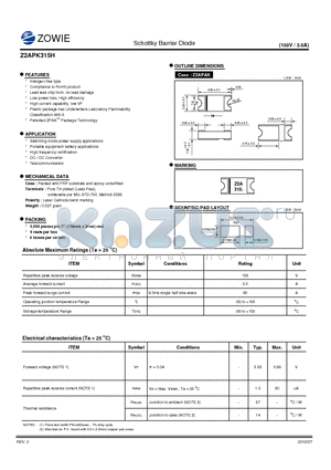 Z2APK315H datasheet - Schottky Barrier Diode