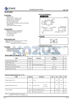 Z2APK54MH datasheet - Schottky Barrier Diode