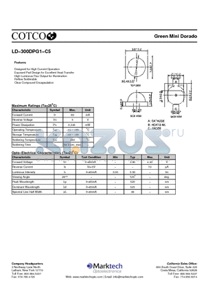 LD-300DPG1-C5 datasheet - Green Mini Dorado