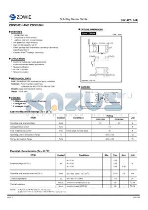 Z2PK104H datasheet - Schottky Barrier Diode