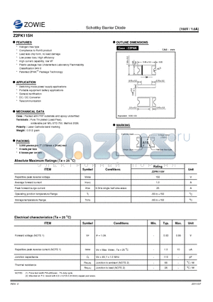 Z2PK115H datasheet - Schottky Barrier Diode