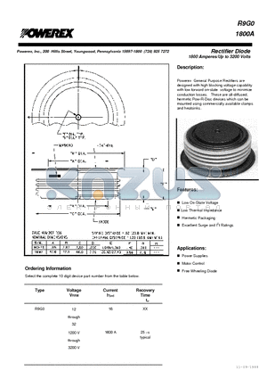 R9G01800A datasheet - Rectifier Diode 1800 Amperes/Up to 3200 Volts