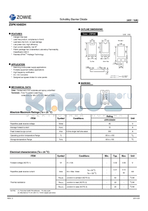 Z3PK1045DH datasheet - Schottky Barrier Diode
