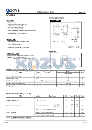 Z3PK1060DH datasheet - Schottky Barrier Diode