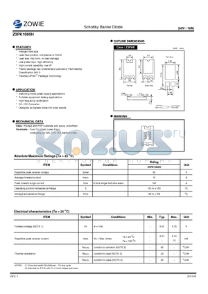 Z3PK1060H datasheet - Schottky Barrier Diode