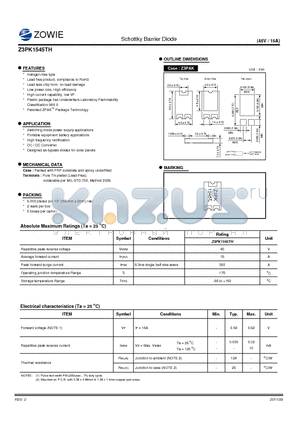 Z3PK1545TH datasheet - Schottky Barrier Diode