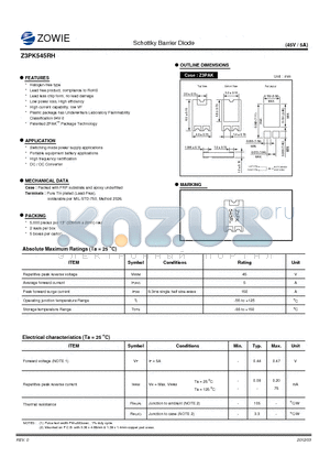 Z3PK545RH datasheet - Schottky Barrier Diode