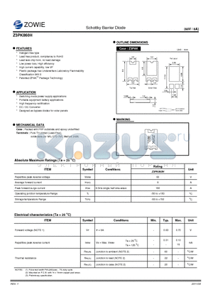 Z3PK860H datasheet - Schottky Barrier Diode